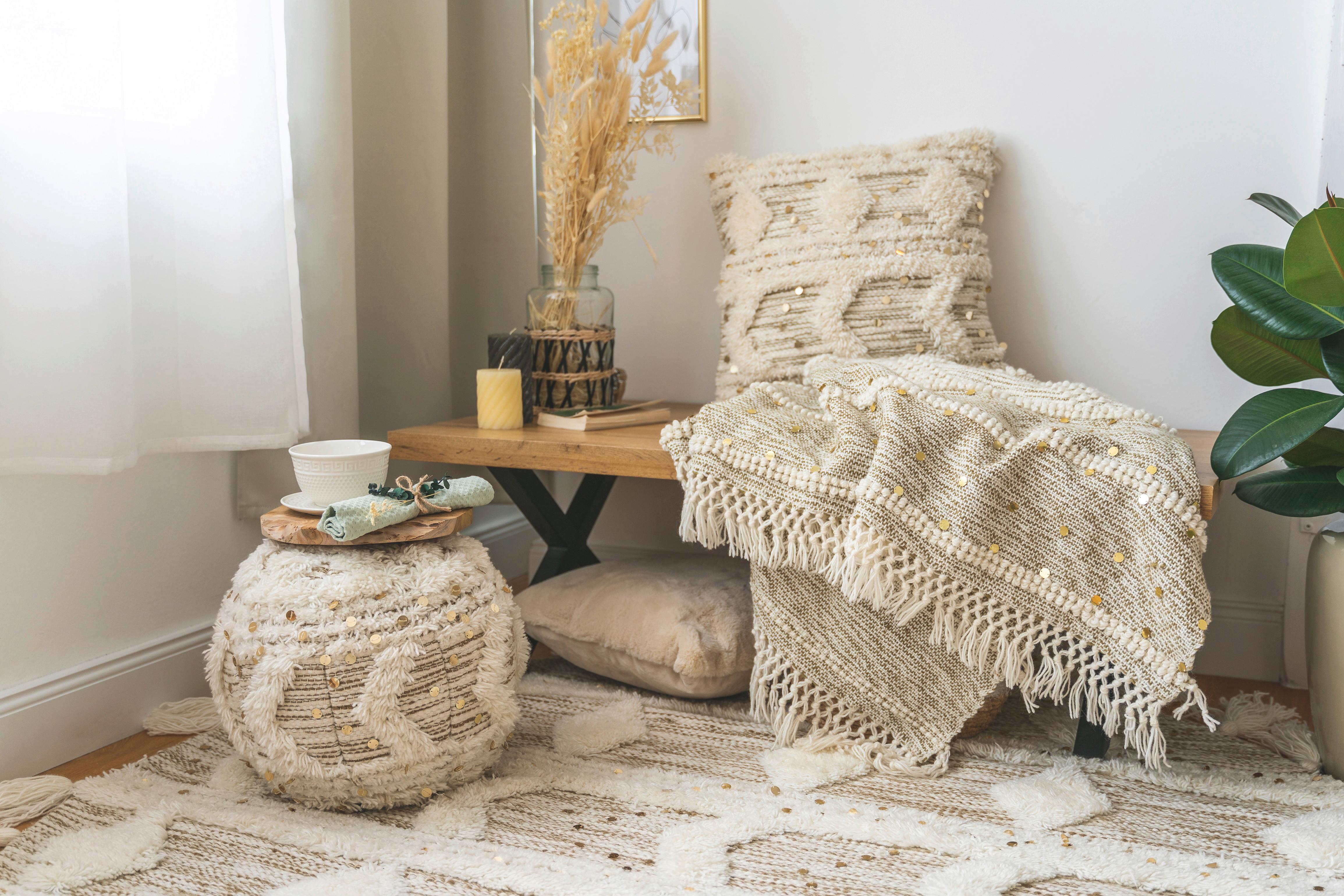 DEKA BOHIST 425 - krémová/tmavě zelená, Konvenční, textil/plast (130/170cm)