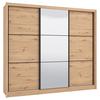 Tolóajtós Szekrény Navara 242/215,5 Cm - Artisan tölgy, Basics, faalapú anyag/Üveg (242/215,5/60cm)