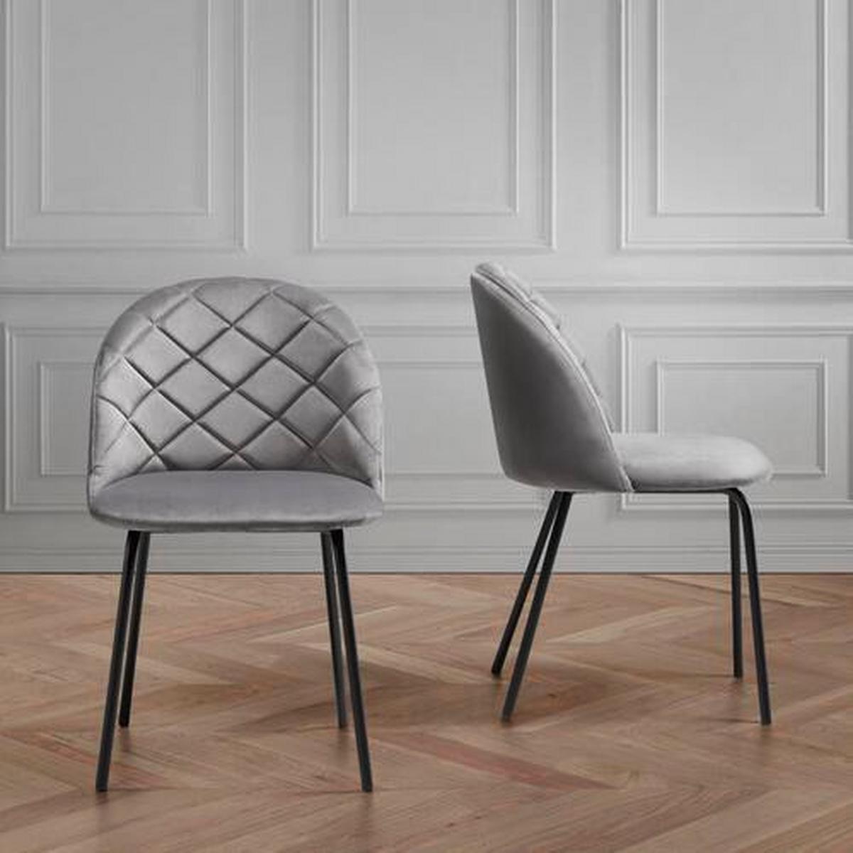 Židle Selina šedá - šedá/černá, Moderní, kov/dřevo (48,5/78/54cm) - Modern Living