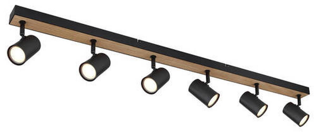 Strahler 57911-6dbw - Dunkelbraun/Schwarz, Natur, Holzwerkstoff/Metall (115/6/13,5cm) - Globo