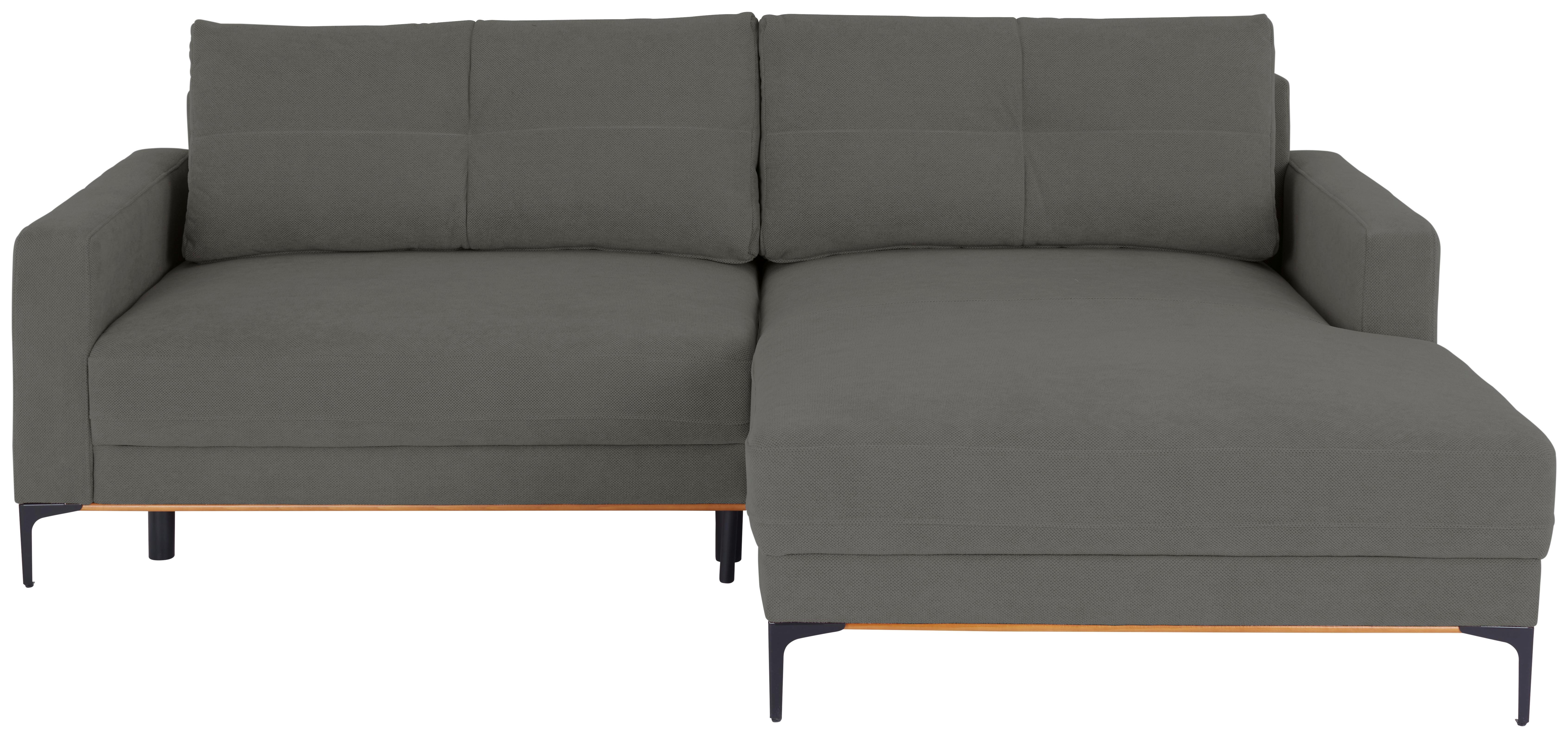 Rohová sedačka BERGAMO, pravá, tmavě šedá - černá/tmavě šedá, Moderní, kov/textil (238/162cm) - Ondega