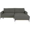 Ecksofa Bergamo - Dunkelgrau/Schwarz, MODERN, Textil (238/162cm) - Ondega
