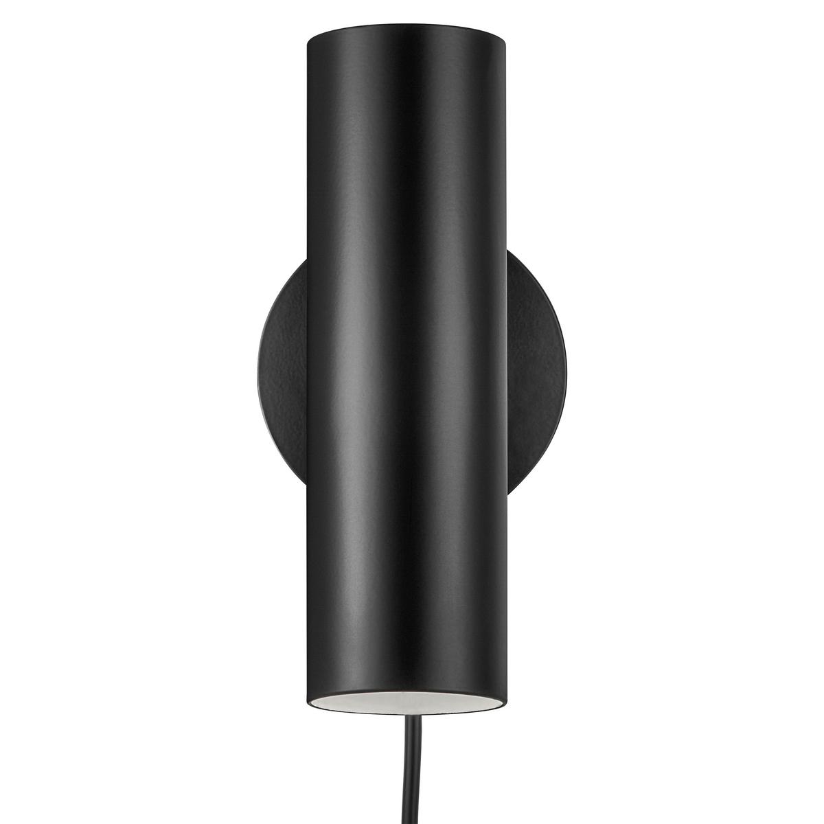 Wandleuchte Mib Schwarz  D: 6 cm - Schwarz, Design, Metall (6/20cm) - Nordlux