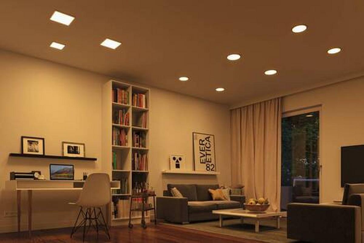 LED-Paneel L: 17,5 cm dimmbar - Weiß, Design, Kunststoff (17,5/17,5cm) - Paulmann