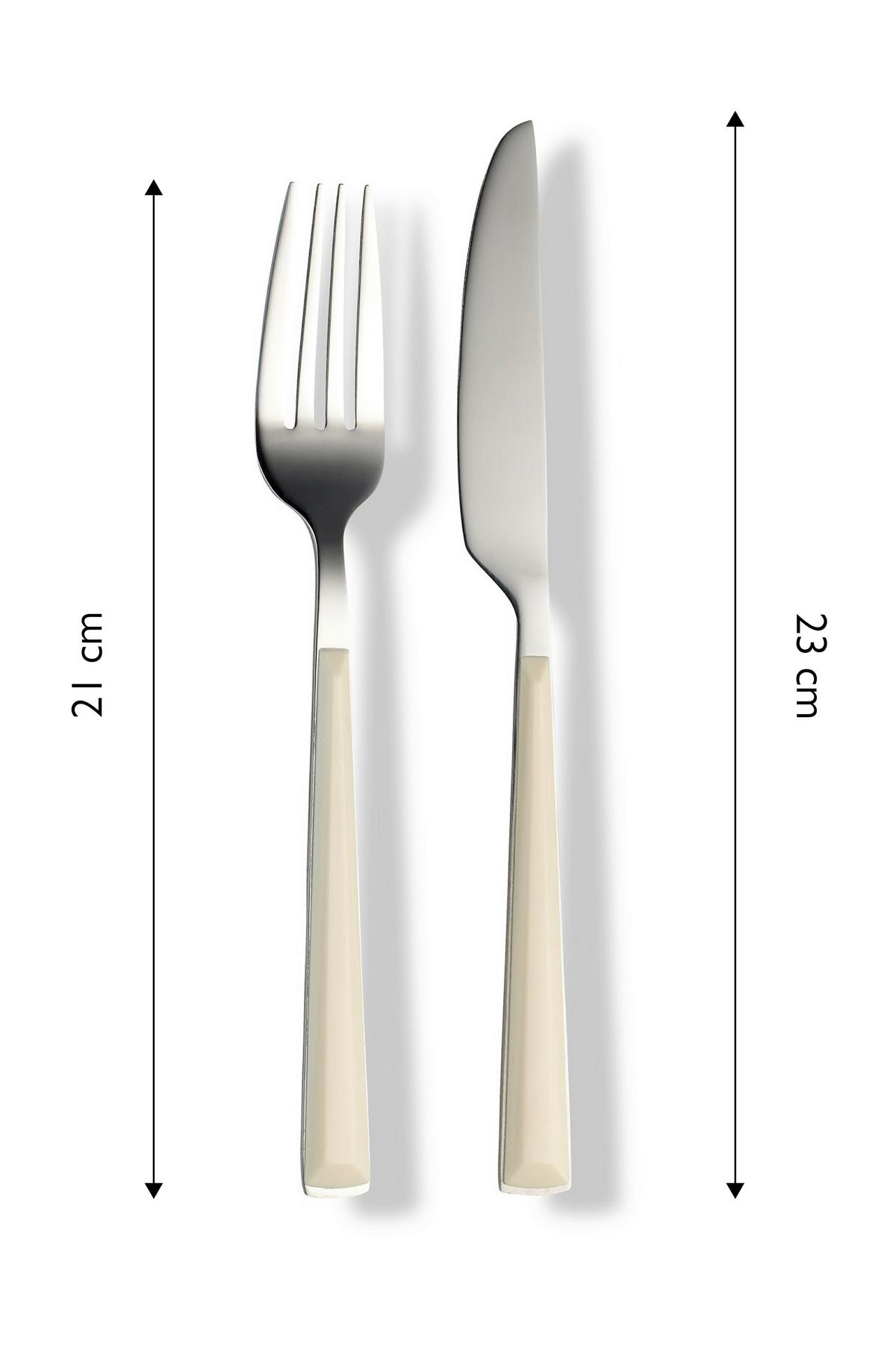 Besteckset 16-Teilig für 4 Personen - Silberfarben/Creme, Basics, Metall - Echtwerk