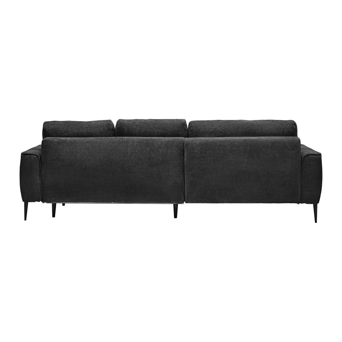 Rohová sedačka CUSTOM, ľavá, čierna ženilka - čierna, Modern, kov/textil (164/85/255cm) - Mömax