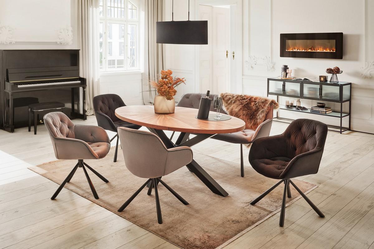 Židle EILEEN černá - černá, Lifestyle, kov/textil (68/86/64cm) - Premium Living