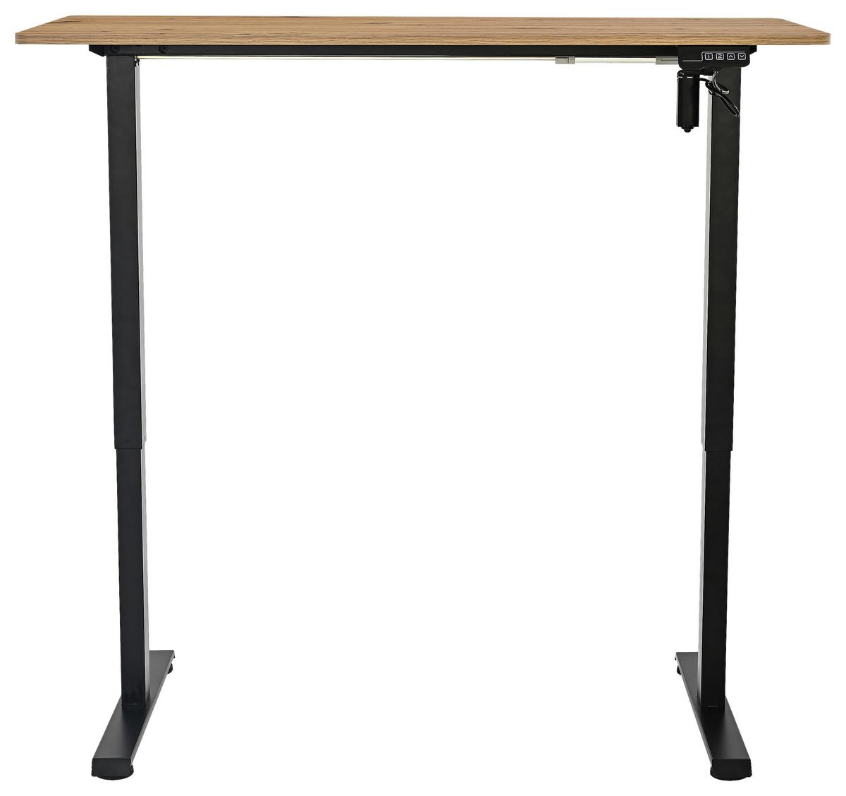 Schreibtisch Emil Schwarz/Eiche Artisan B: 120cm - Schwarz/Eiche Artisan, Trend, Holzwerkstoff/Metall (120/72-118/60cm)