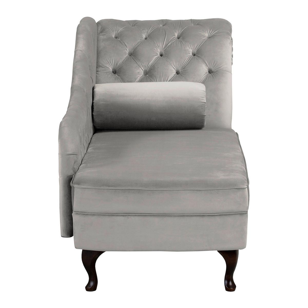 Récamiere Pako Grau B: 185cm - Braun/Grau, Design, Textil (185/93/75cm) - Livetastic