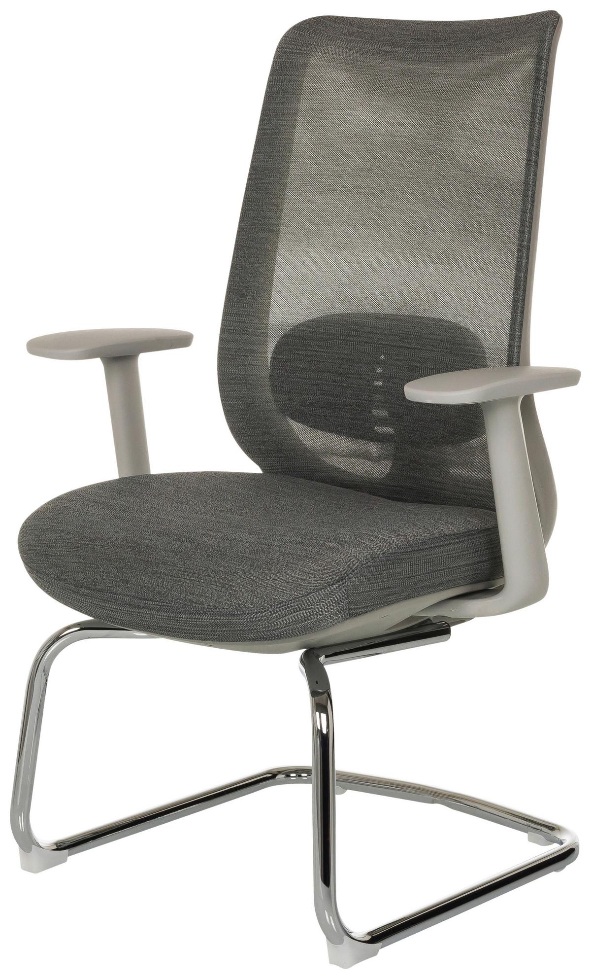 BESUCHERSTUHL Mileston Grau B: 67cm - Silberfarben/Grau, MODERN, Kunststoff/Textil (67/99/60cm) - MID.YOU