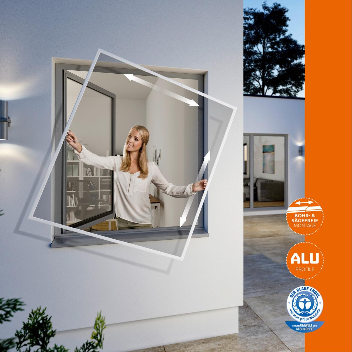 Fliegengitter Fenster 130x150 Cm Weiß Zuschneidbar - Weiß, KONVENTIONELL, Kunststoff/Metall (130/150cm)