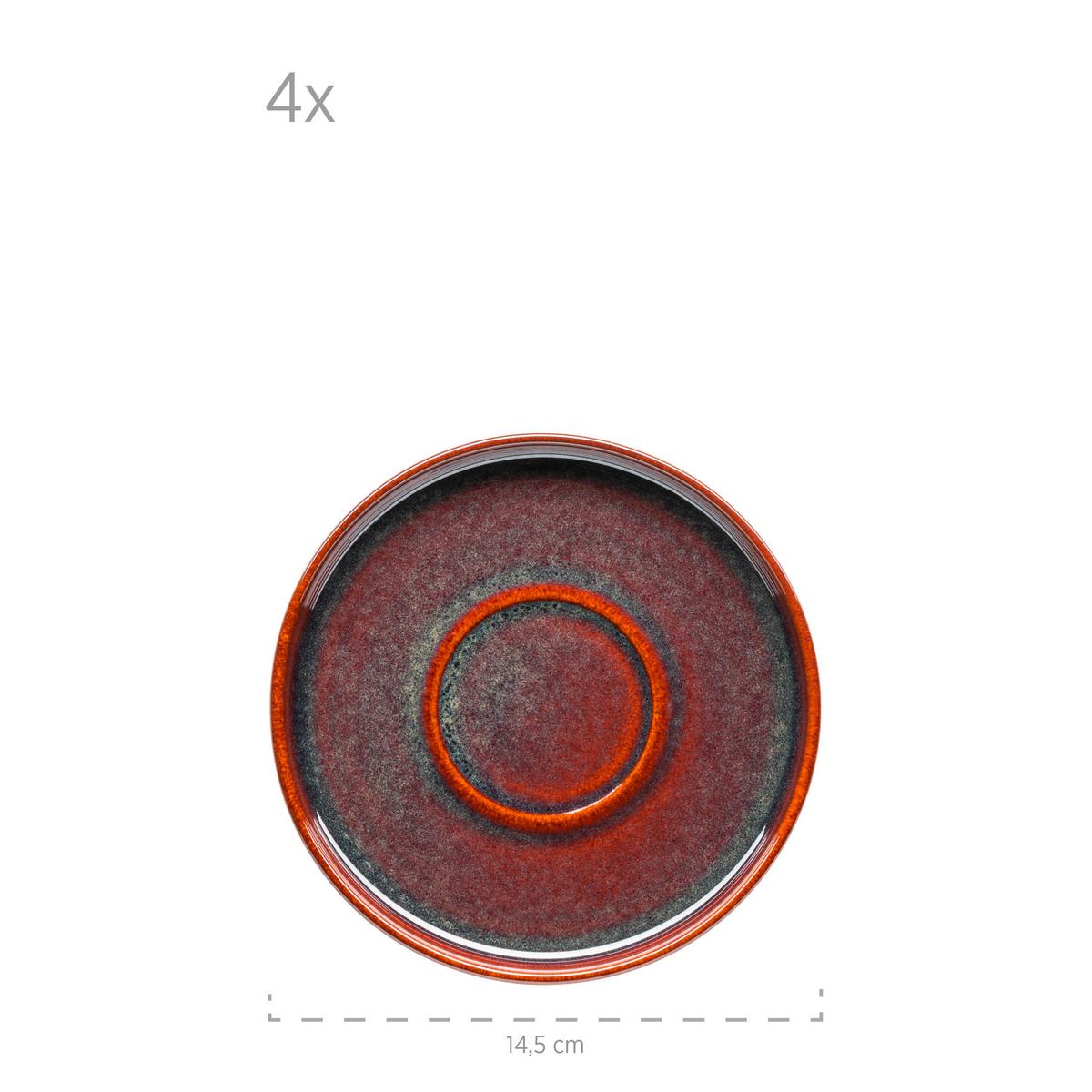 Kaffeservice Elina Uno 4 Personen Geschirr Set - Rotbraun, Basics, Keramik - Mäser