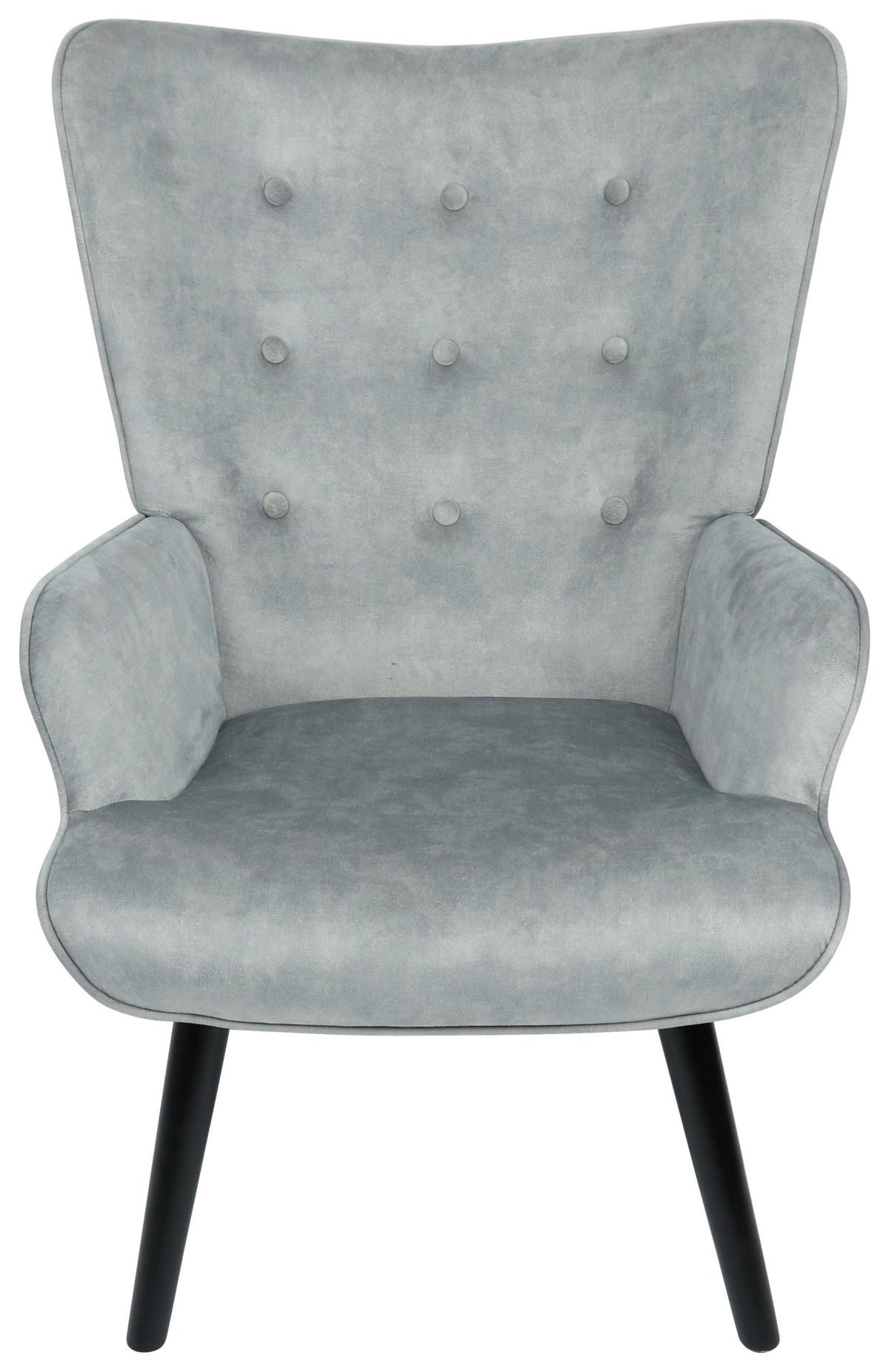 Ohrensessel Luke - Schwarz/Grau, MODERN, Holz/Textil (68/96/74cm)