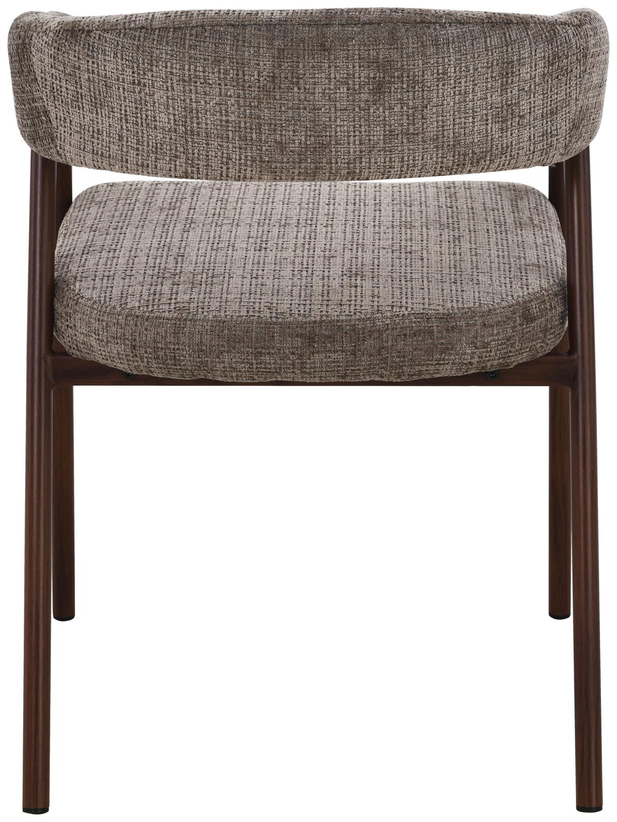 Armlehnstuhl Flora Braun/Walnussfarben B: 56 cm - Walnussfarben/Braun, MODERN, Holz/Textil (56/77/58cm) - Livetastic