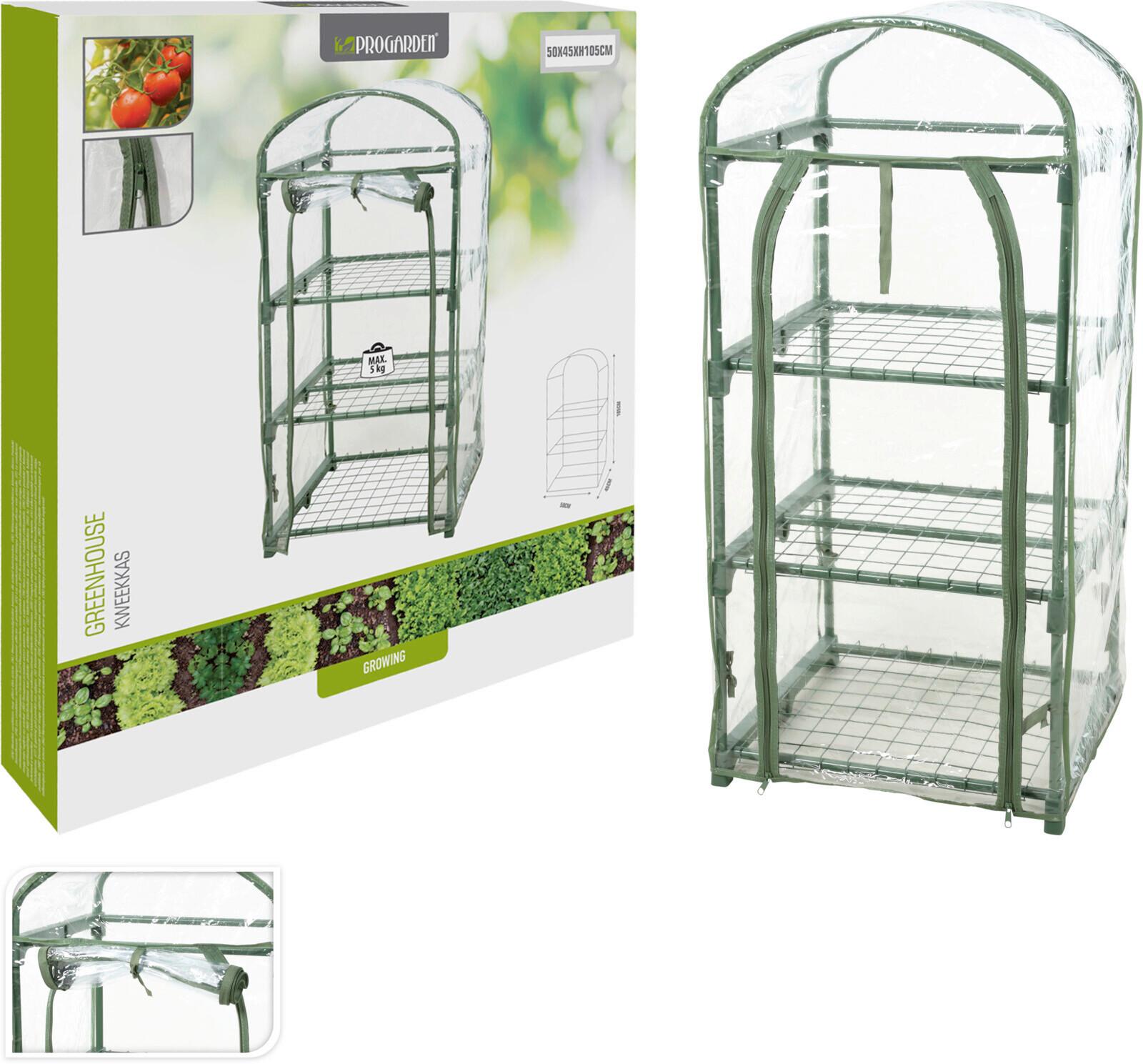 Gewächshaus Hellgrün/Transpartent - Transparent/Hellgrün, Basics, Metall (50/105/45cm)