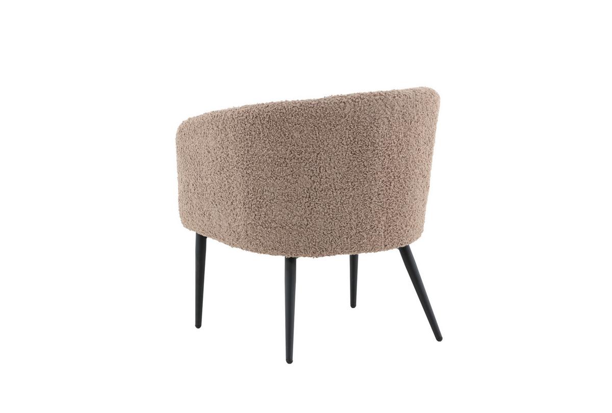 Sessel Fluffy - Braun, Design, Textil/Metall (83/70/64cm) - Livetastic