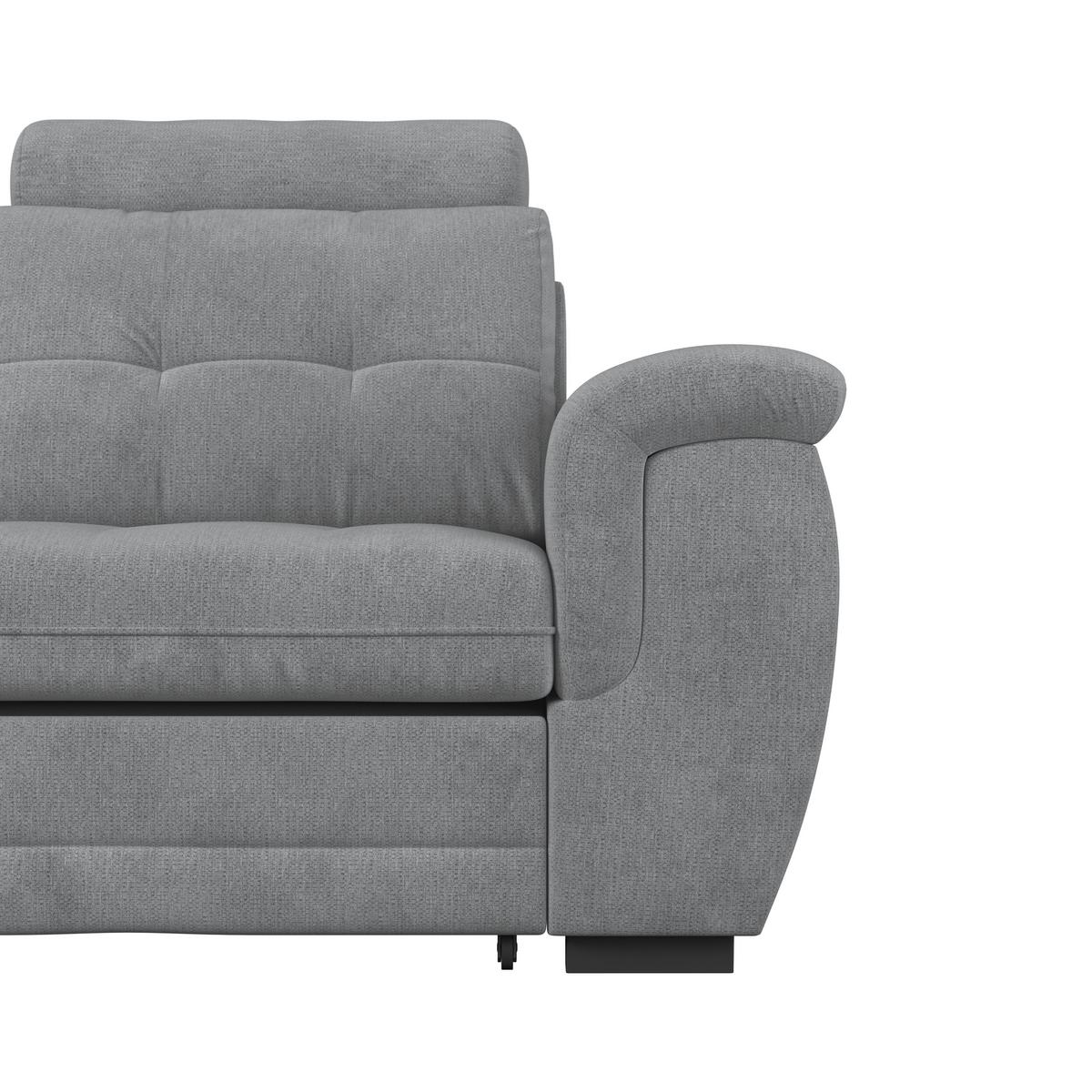 Ecksofa mit Schlaffunktion Falco new Grau 183x251 cm - Schwarz/Grau, KONVENTIONELL, Textil (183/251cm) - Ondega