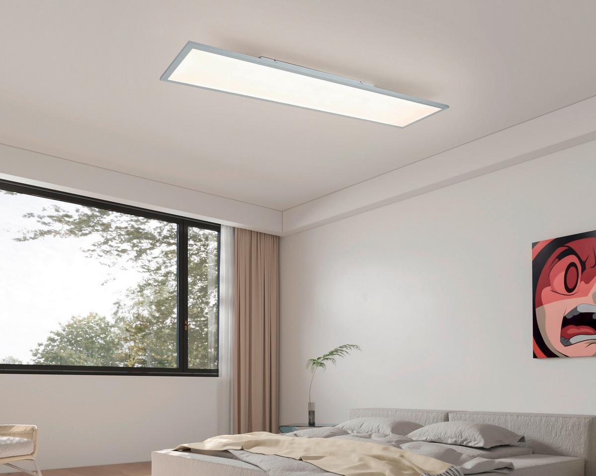 STROPNÍ LED SVÍTIDLO CORNELIUS -AKT- - bílá/barvy stříbra, Moderní, kov/plast (120/30/7,5cm) - Mömax