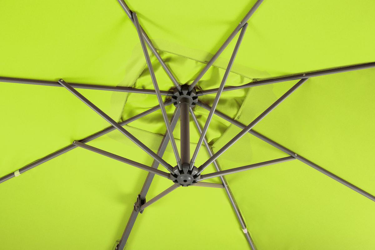 Ampelschirm Rhodos Junior BxHxT: 300x239x230 cm Apfelgrün - Anthrazit/Grün, Basics, Textil/Metall (300/239/230cm) - Schneider