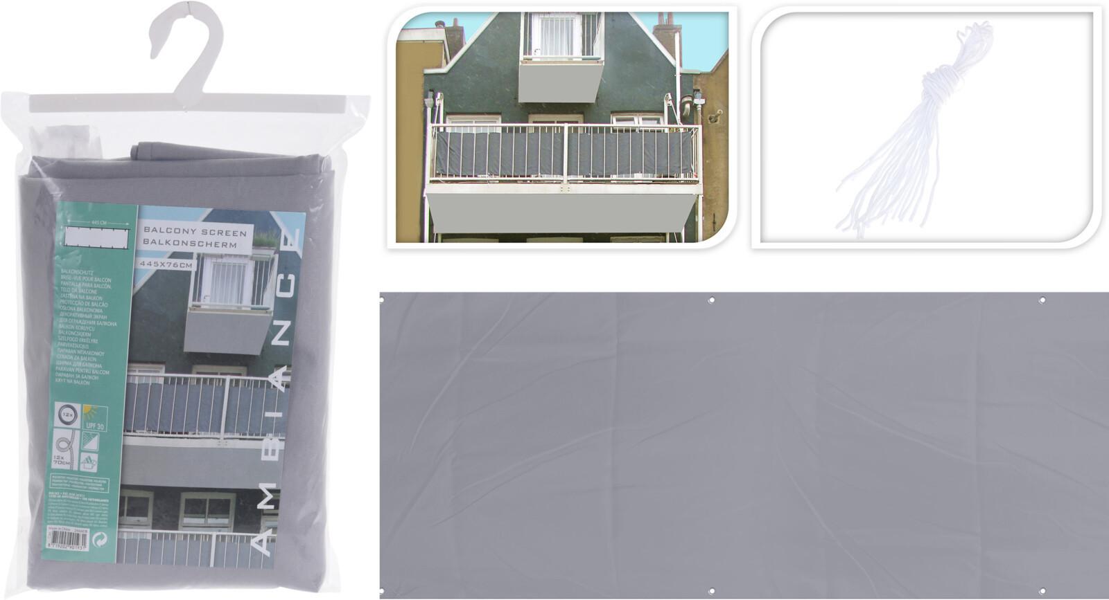 Belátásgátló Kb. 76/445cm - szürke, textil (76/445cm)