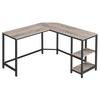 Eckschreibtisch Iron B:138 cm Eiche Dekor Grau - Eiche grau/Schwarz, Basics, Holzwerkstoff/Metall (138/138/76cm) - Boxxx