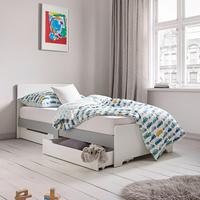 Postel pro děti a mládež DANNY bílá/šedá - bílá/šedá, Moderní, dřevo/kompozitní dřevo (96/80/203cm) - Bessagi Kids
