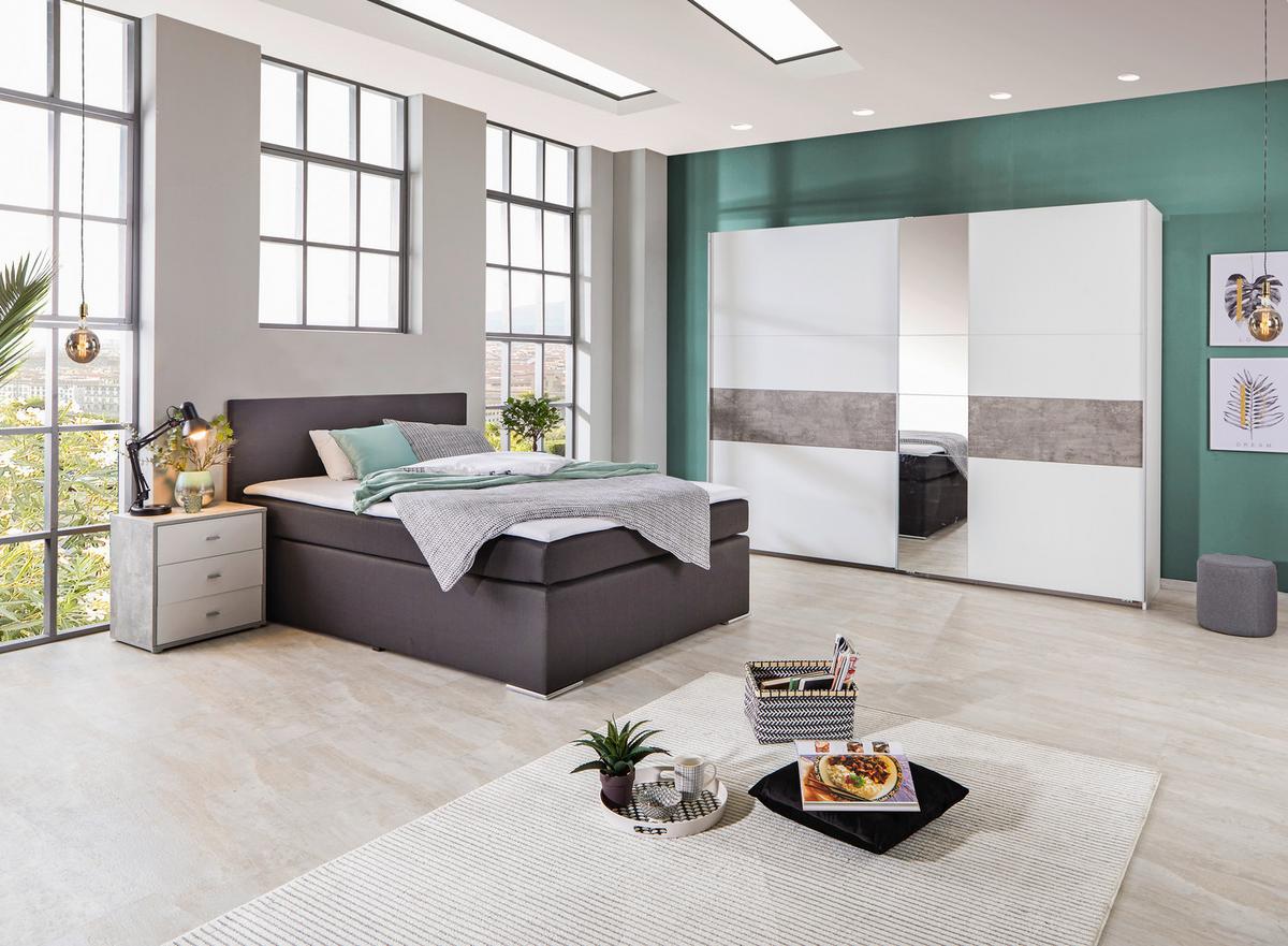 Postel Boxspring NERO PL: 140/200cm, černá - černá/barvy chromu, Konvenční, kov/textil (140/200cm)