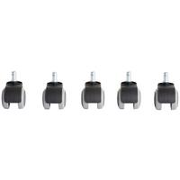 Bürostuhlrollen Filo Ø 5 cm 5er-Set - Schwarz/Grau, Kunststoff/Metall - Boxxx