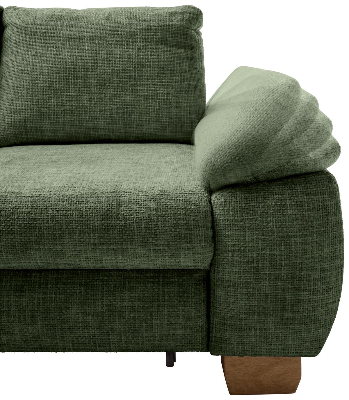 Eckschlafsofa Positano Dunkelgrün S: 206x265 Cm - Wildeiche/Dunkelgrün, MODERN, Textil (206/265cm) - Livetastic