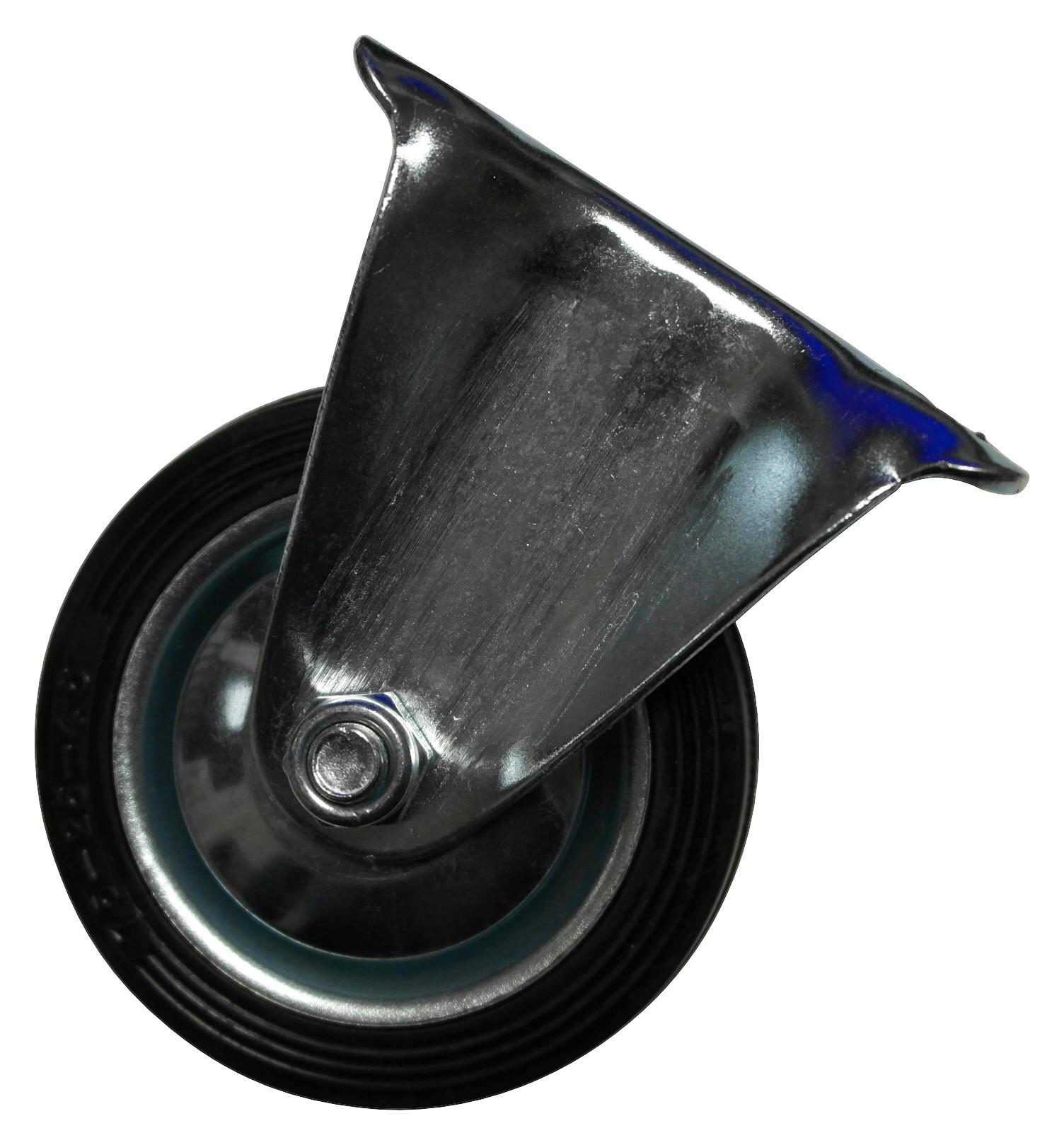 Lenkrollen Möbel aus Stahl und Gummi 1 Stk., Universalrollen - Silberfarben/Schwarz, Basics, Metall (7,5cm)