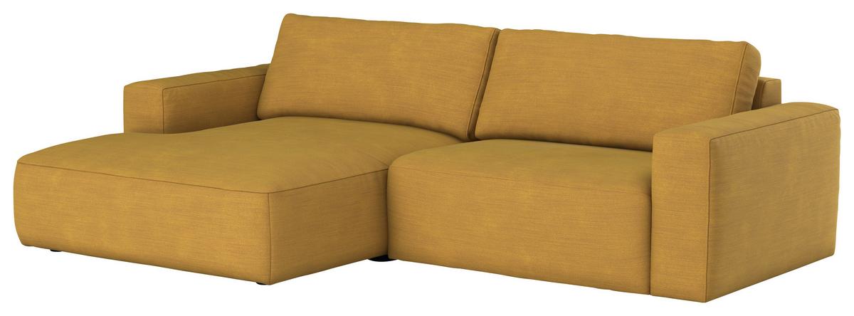 Ecksofa Lasso Senfgelb S: 175x283 cm - Senfgelb/Schwarz, MODERN, Textil (175/283cm) - MID.YOU