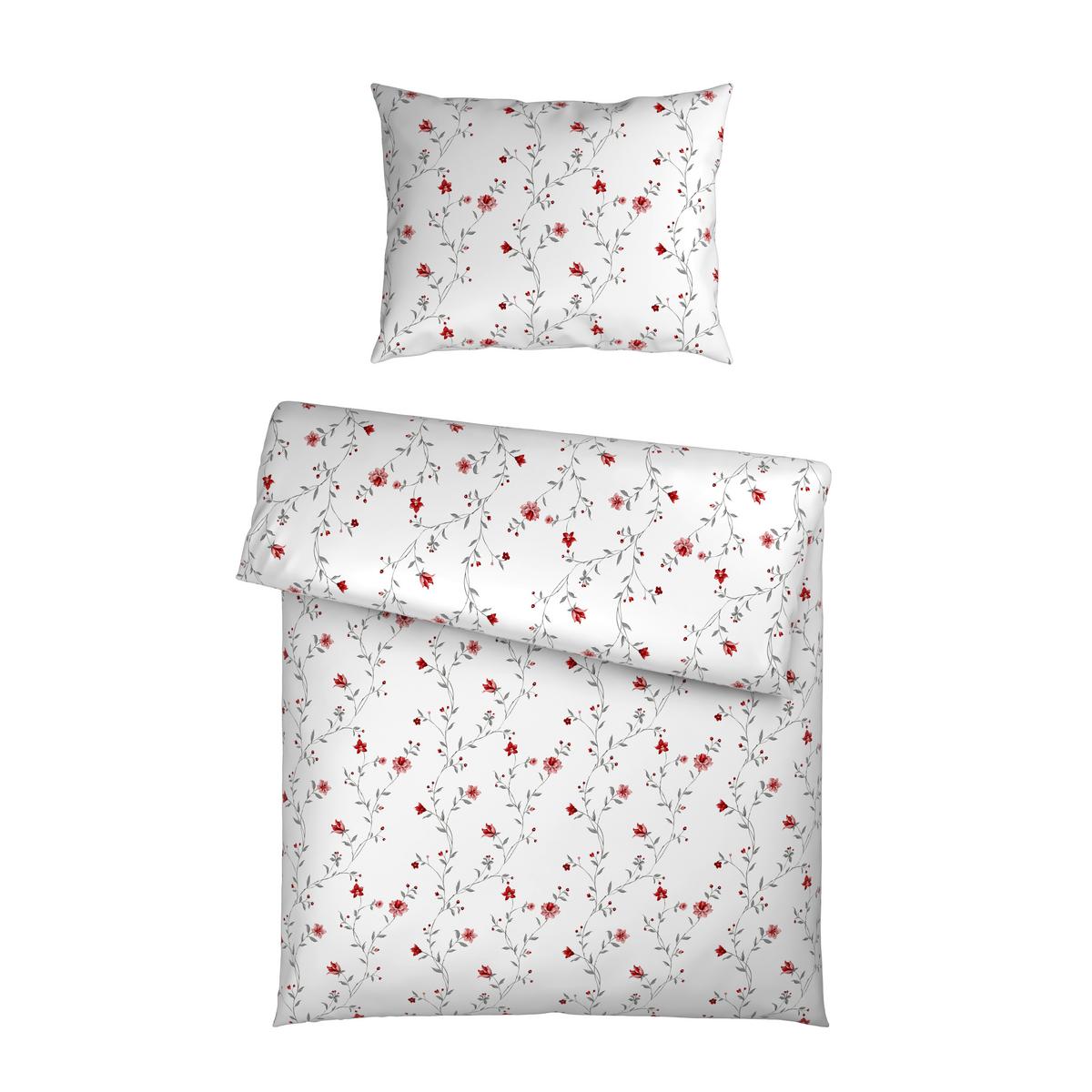 Bettwäsche Grace - Rot/Weiß, ROMANTIK / LANDHAUS, Textil - James Wood