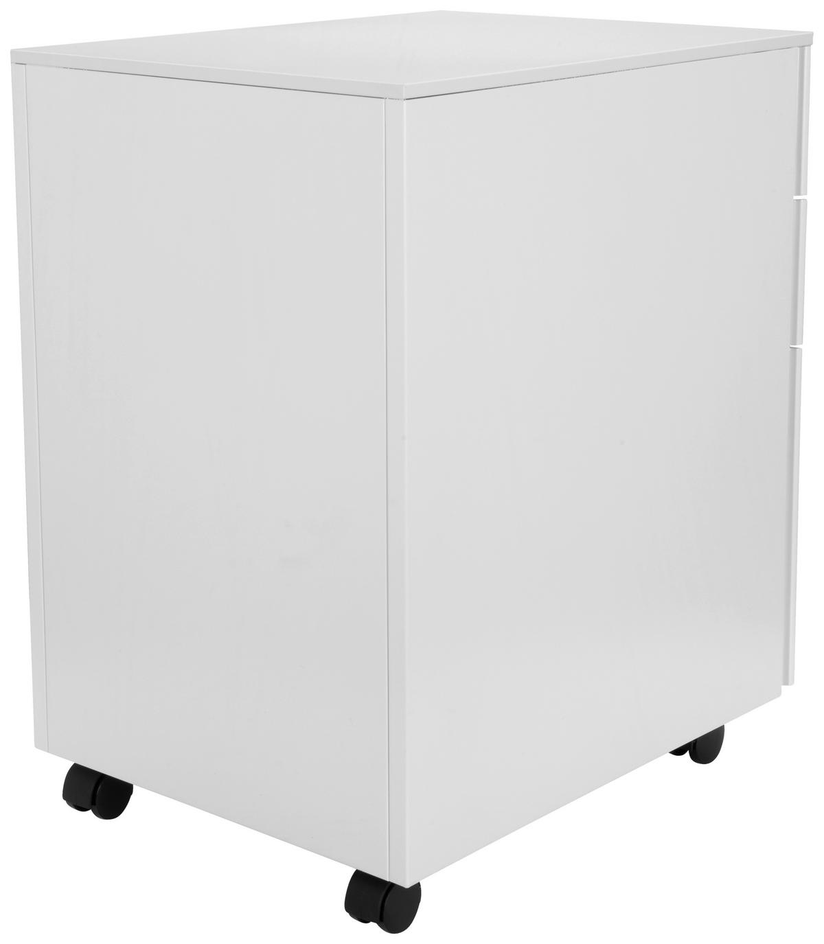 Rollcontainer Color Os I Weiß - Weiß, MODERN, Kunststoff/Metall (39/60/50cm) - MID.YOU