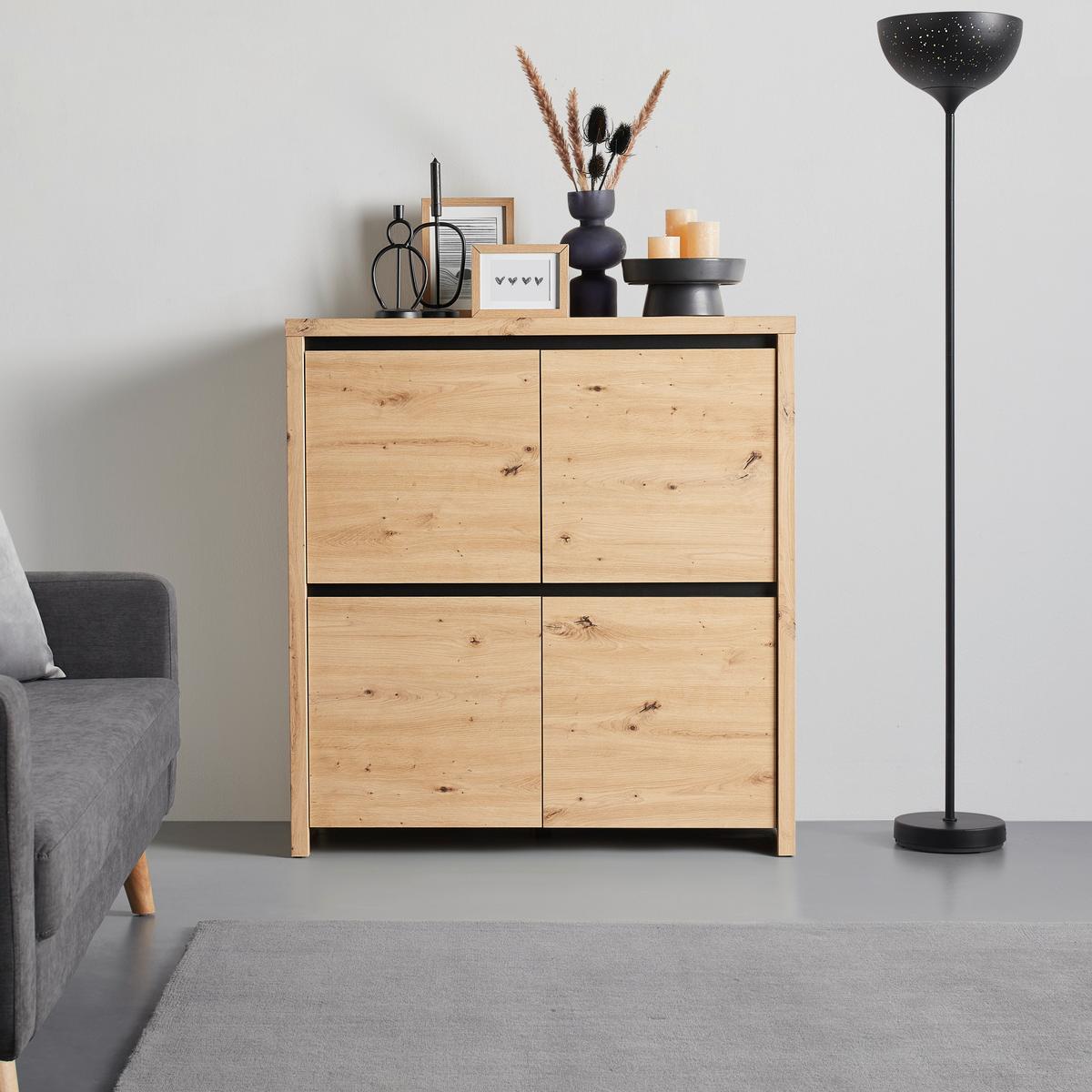 KOMODA LARIOS C -EXKLUSIV- - černá/dub artisan, Moderní, kompozitní dřevo (105/112/40cm) - Mömax