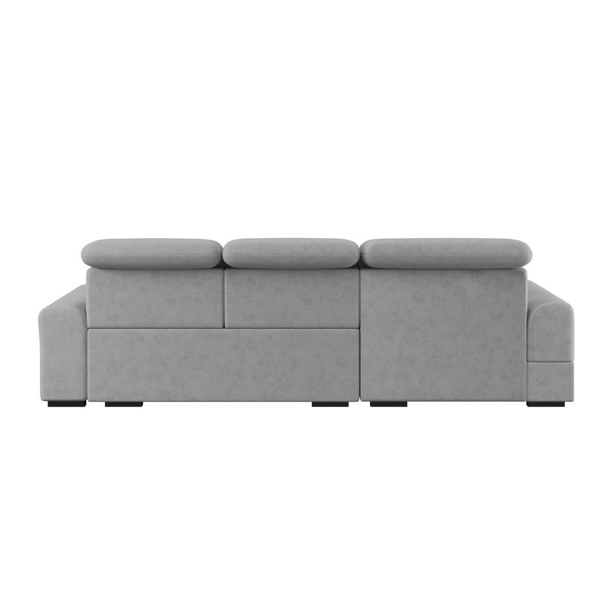 Ecksofa mit Bettfunktion Malaga new Chenille Grau - Schwarz/Grau, KONVENTIONELL, Textil (203/286cm) - Ondega