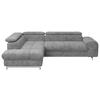Ecksofa Mit Schlaffunktion Und Cloud +  Grau - Chromfarben/Hellgrau, KONVENTIONELL, Textil (206/257cm) - Livetastic