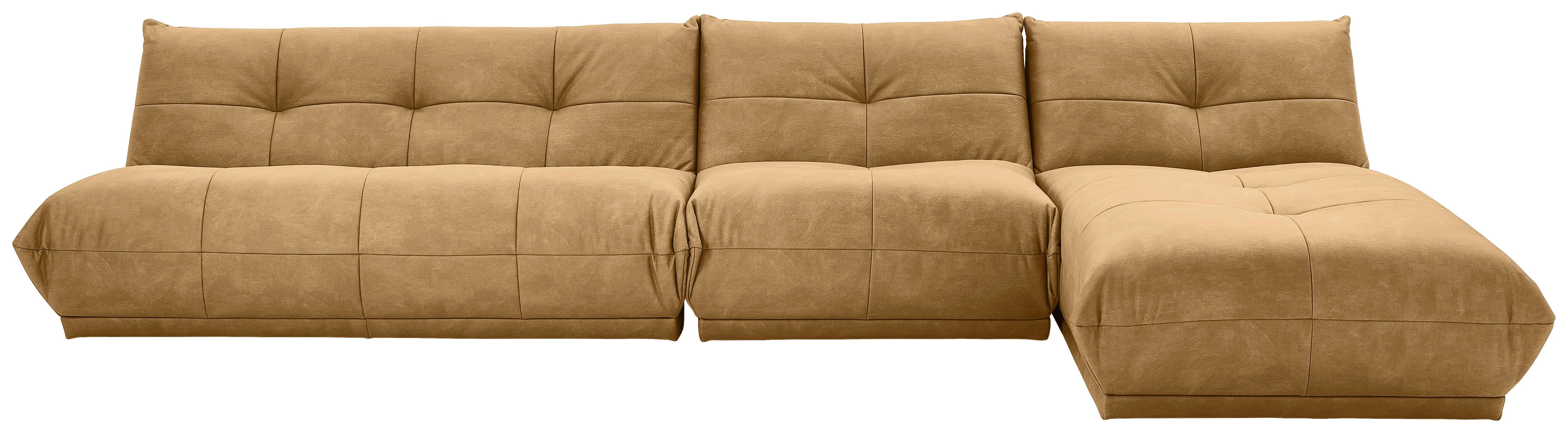 Ecksofa Giselle Hellbraun S: 390x185 cm - Hellbraun, Trend, Textil (390/185cm) - Livetastic