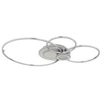 LED-DECKENLEUCHTE Memory-Funktion - Silberfarben/Opal, Design, Kunststoff/Metall (103,5/65/8,5cm) - Globo