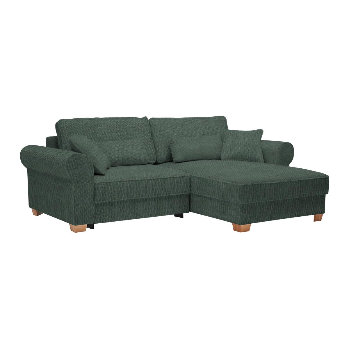 Sedací souprava ANGELO, oboustranná, tmavě zelená - tmavě zelená, Moderní, dřevo/kompozitní dřevo (255/92/185cm) - Mömax