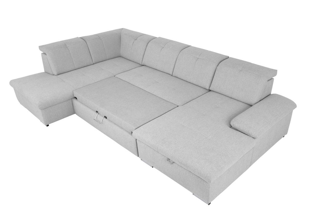 Wohnlandschaft Ramzes Hellgrau U: 215x328x173 cm - Hellgrau/Grau, Design, Textil (215/328/173cm) - MID.YOU