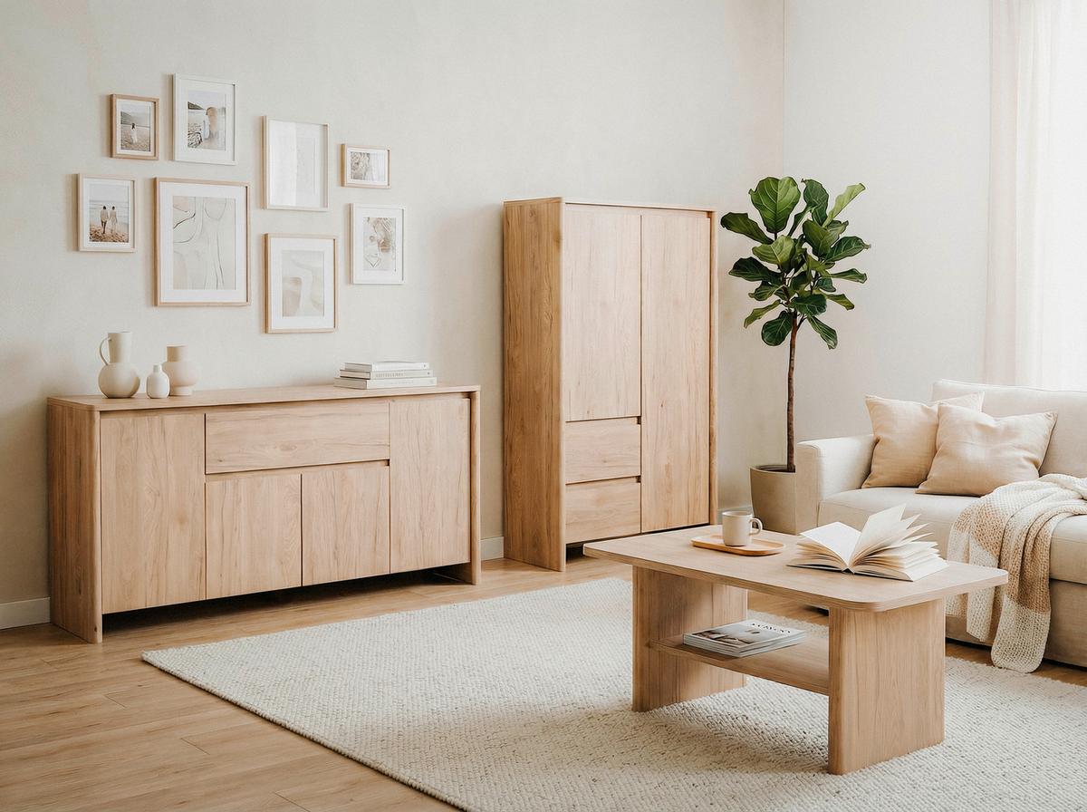 COUCHTISCH Genf Naturfarben L: 90cm - Naturfarben, Design, Holzwerkstoff (90/56/42cm) - MID.YOU