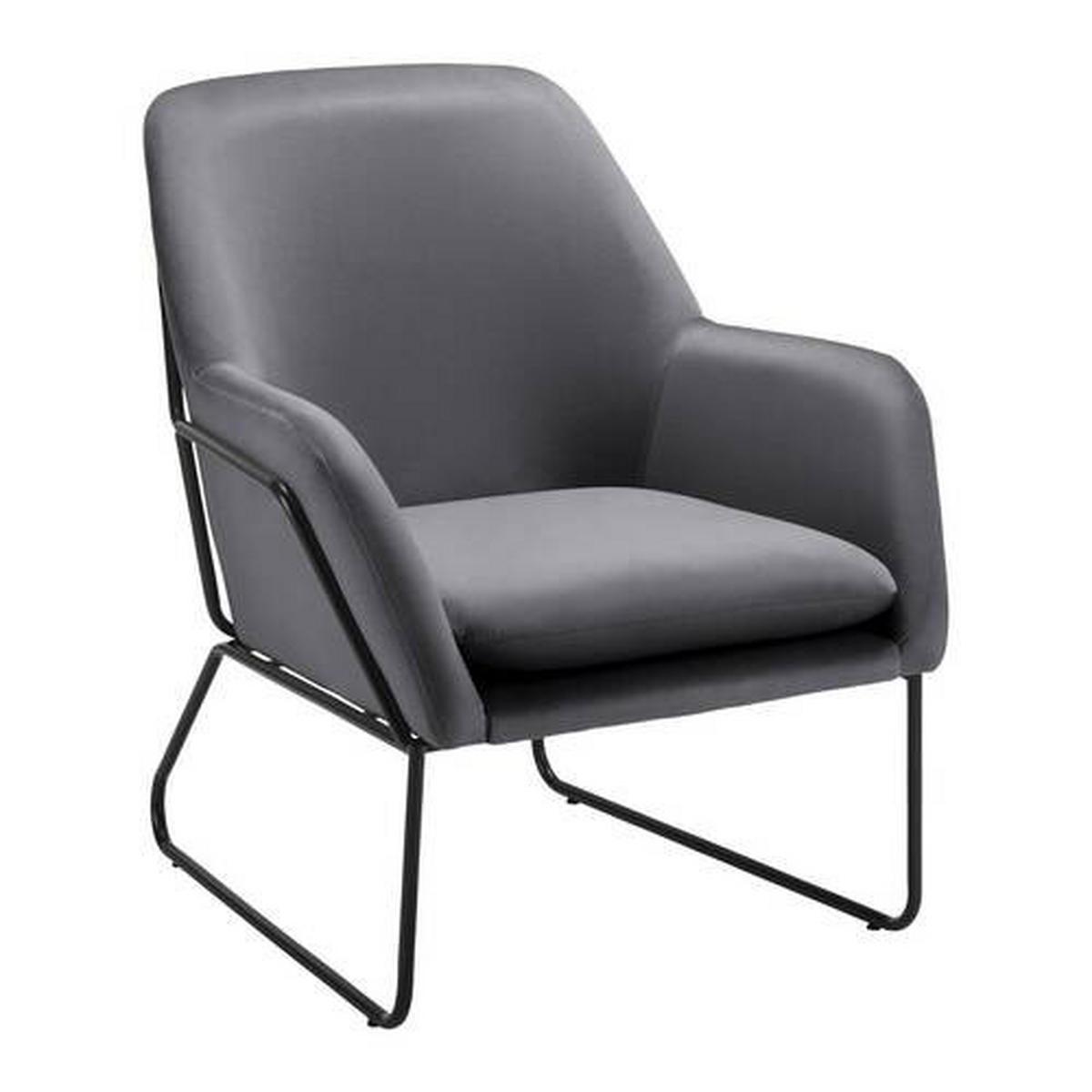 Křeslo KEZIA tmavě šedá - černá/tmavě šedá, Moderní, kov/textil (71/84/79cm) - Bessagi Home
