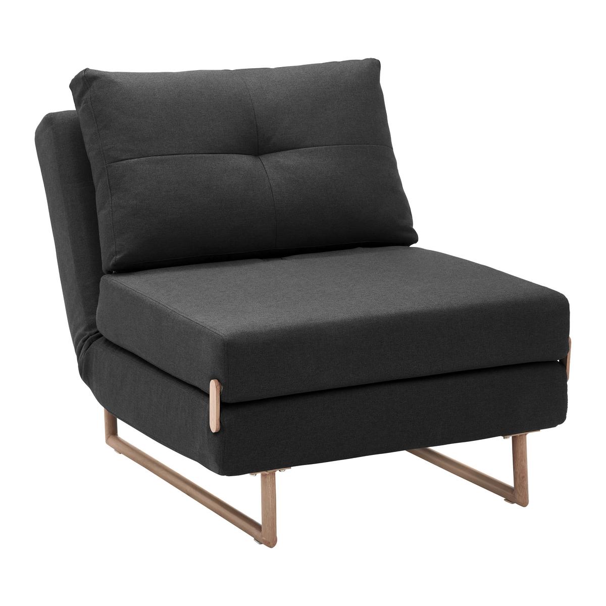 Rozkladacia pohovka Malic tmavosivé - farba duba/tmavosivá, Modern, kov/textil (80/84/90cm) - Bessagi Home