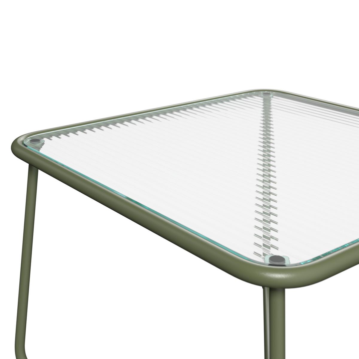 Balkonset Delhi - Transparent/Grün, Basics, Glas/Textil - Beldano