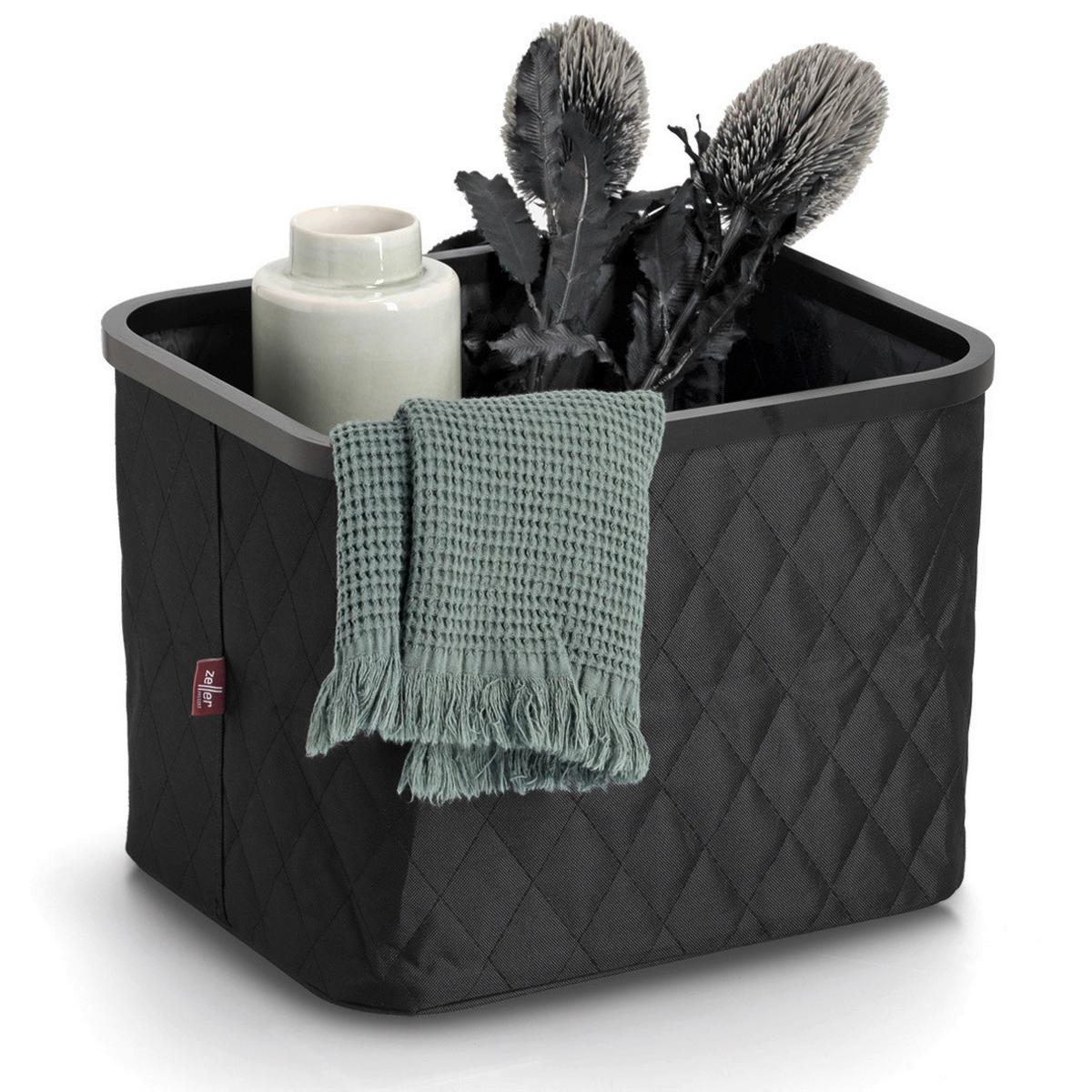 Aufbewahrungsbox Holz Kunststoff ca. 40,5x33x29,5 cm - Schwarz, Basics, Holz/Kunststoff (40.5/33/29,5cm) - Zeller Present