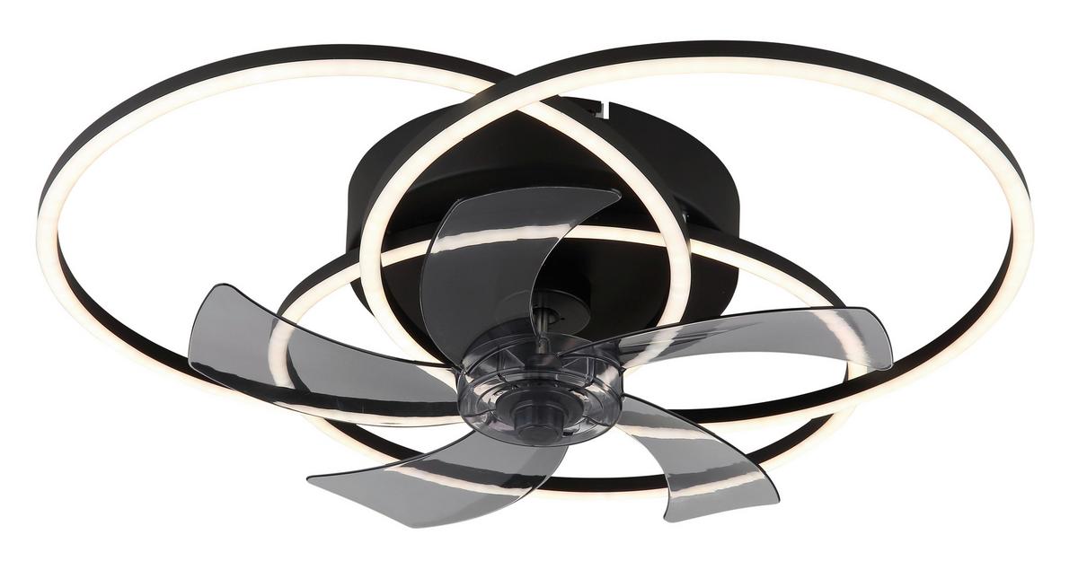DECKENVENTILATOR 03645 ALIA - Hellgrau/Schwarz, Design, Kunststoff/Metall (58/17,5cm) - Globo