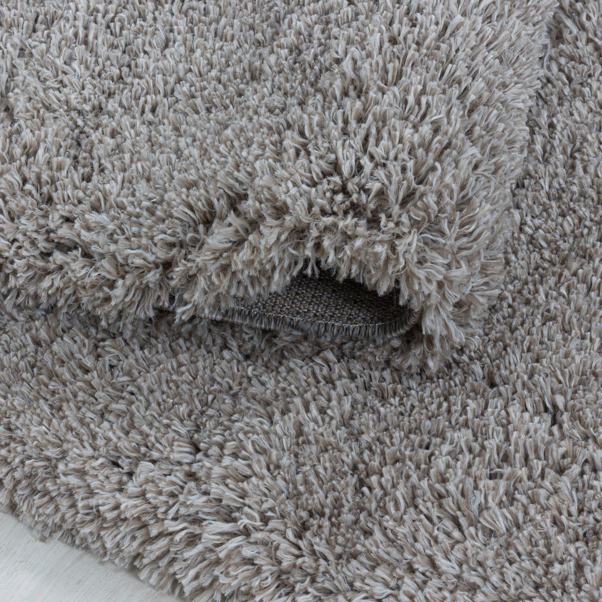 Hochflor Teppich Beige Naturfaser Fluffy 140x200 cm - Beige, Basics, Textil (140/200cm)