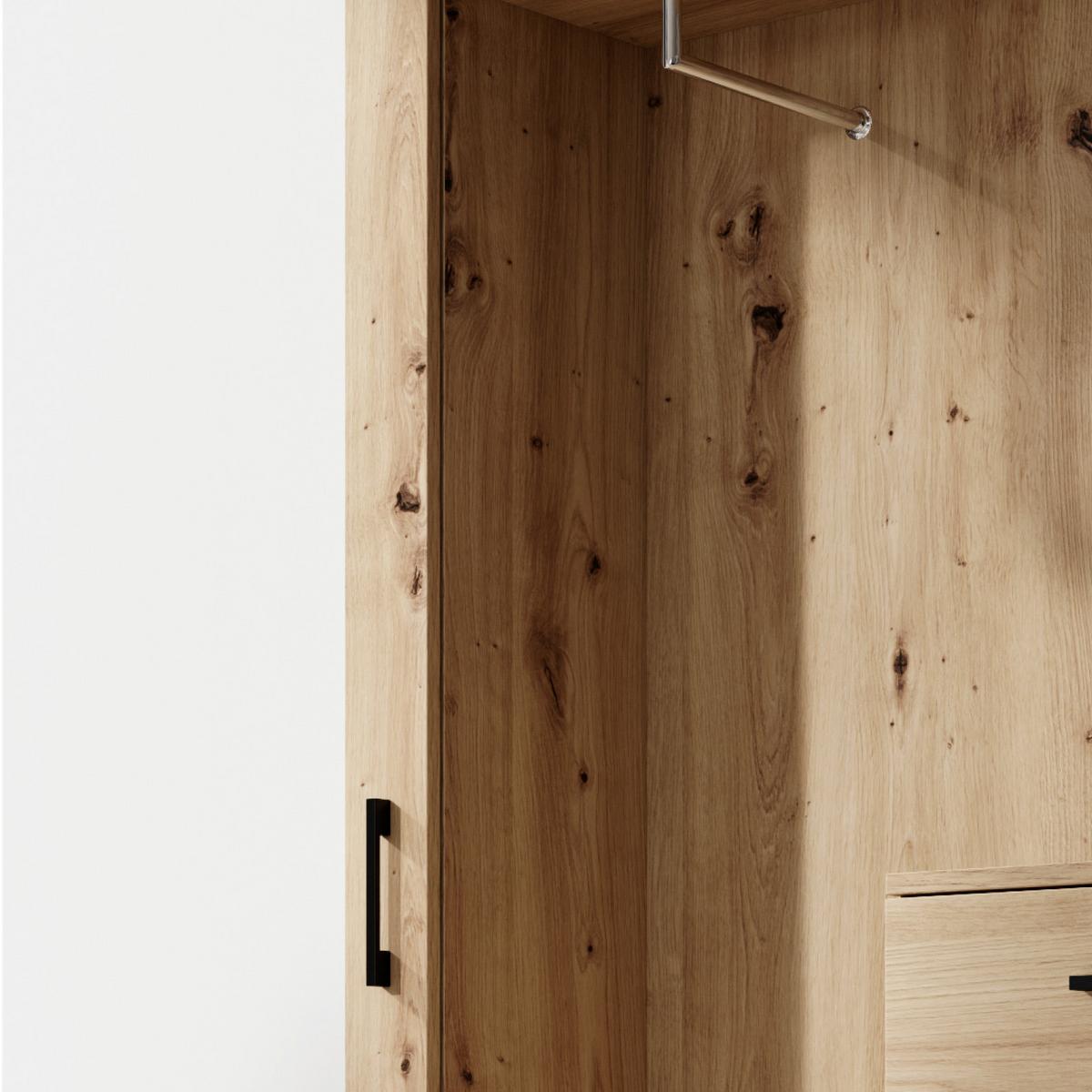 Garderobe Trio Eiche Dekor / Weiß B: 145 cm Mit Spiegel - Eichefarben/Weiß, Basics, Holzwerkstoff (145/184/29cm)