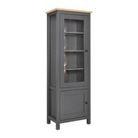 Vitrína CLAUDIO - černá/tmavě šedá, Moderní, dřevo/plast (71/203/44cm) - Bessagi Home