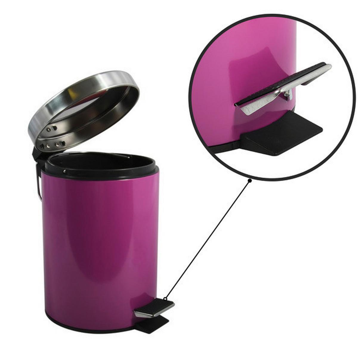 Kosmetikeimer Unis 3l Violett Metall Dxh 17x25 - Violett/Schwarz, Basics, Kunststoff/Metall (17/25cm)